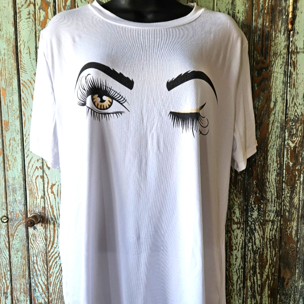 Flirty winking white Tee
